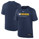 Milwaukee Brewers Nike Authentic Collection Pregame Raglan Dri-FIT T-Shirt Lifestyle