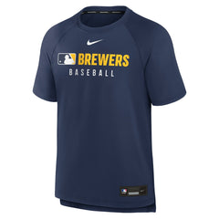 Milwaukee Brewers Nike Authentic Collection Pregame Raglan Dri-FIT T-Shirt Lifestyle