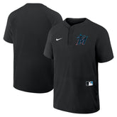 Miami Marlins Nike Authentic Collection Raglan Short Sleeve Windshirt discount