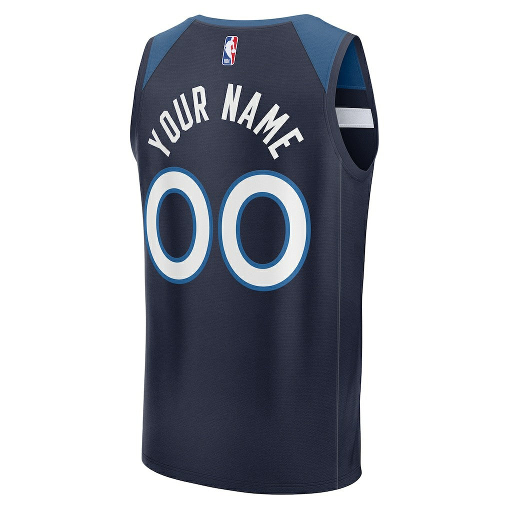 Minnesota Timberwolves Fastbreak Custom Jersey - Icon Edition - Navy | NBA Jerseys