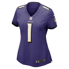 Number 1 Bride Baltimore Ravens Women's Game Jersey Purple - Nike
