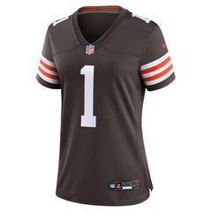 Number 1 Bride Cleveland Browns Women's Game Jersey Brown - Nike