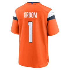 Number 1 Groom Denver Broncos Game Jersey Orange - Nike