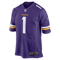 Number 1 Groom Minnesota Vikings Game Jersey Purple - Nike