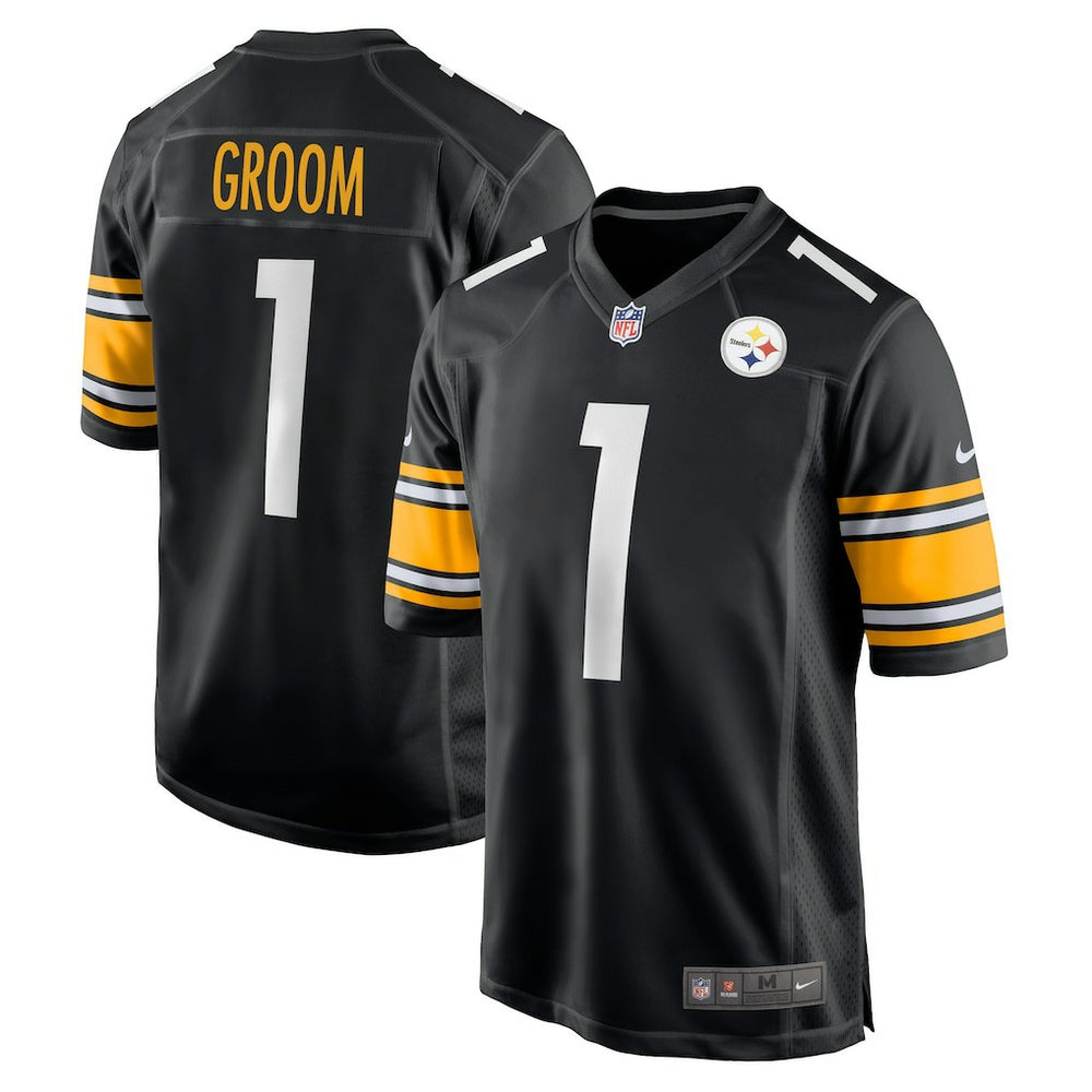 Number 1 Groom Pittsburgh Steelers Game Jersey Black - Nike