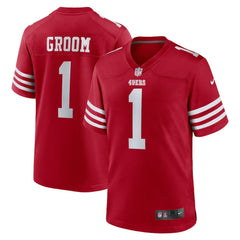 Number 1 Groom San Francisco 49ers Game Jersey Scarlet - Nike