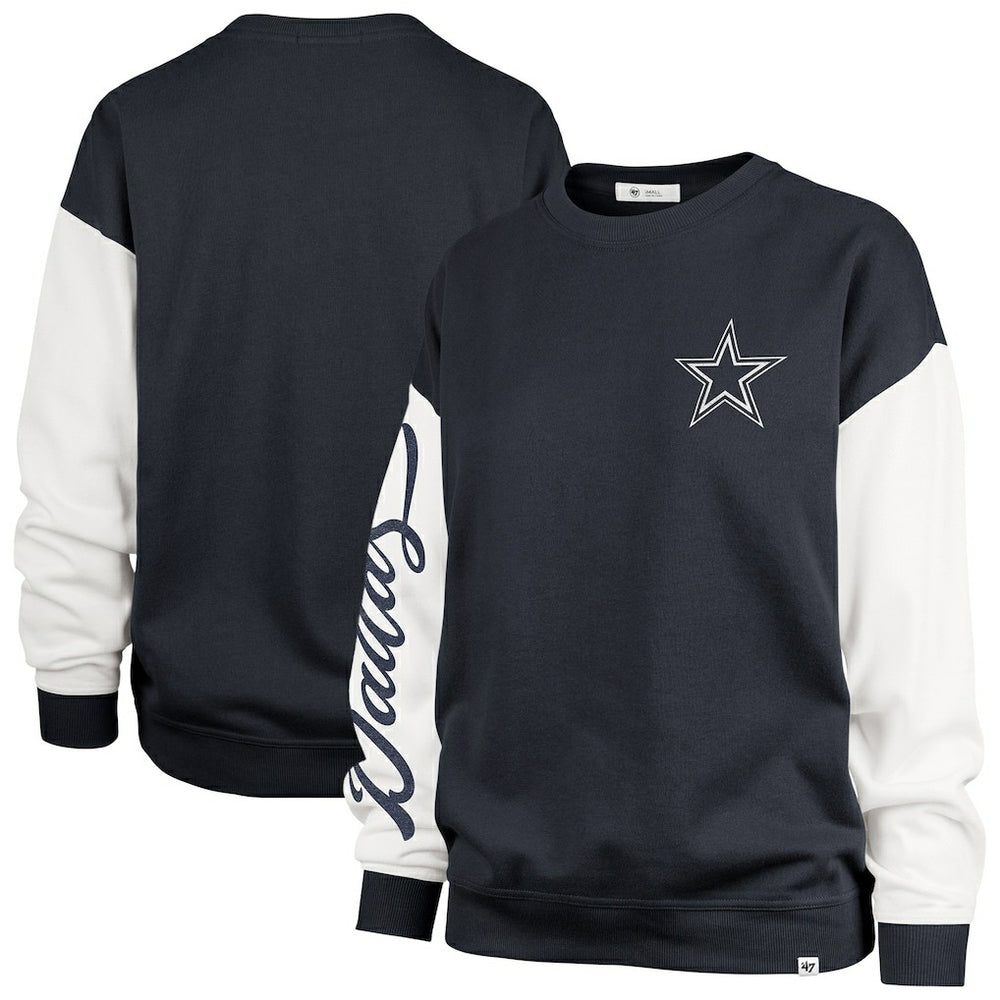 Dallas Cowboys '47 Women's Double Header Rise Andie Pullover Sweatshirt Blue - 47 brand