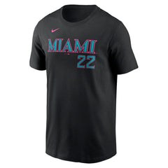 Sandy Alcantara Miami Marlins Nike 2025 City Connect Fuse Name & Number T-Shirt Sale