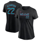 Sandy Alcantara Miami Marlins Nike Women's 2025 City Connect Fuse Name & Number T-Shirt Clearance