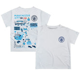 Manchester City Vive La Fete Youth Impressions Artwork T-Shirts - White