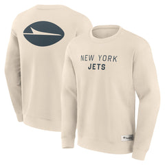 New York Jets Elements Future Ground Lettering Pullover Sweatshirt Cream - Fanatics