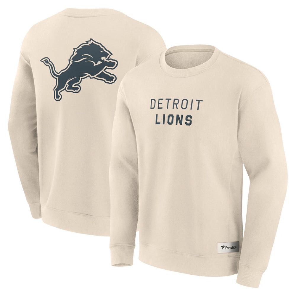 Detroit Lions Elements Future Ground Lettering Pullover Sweatshirt Cream - Fanatics