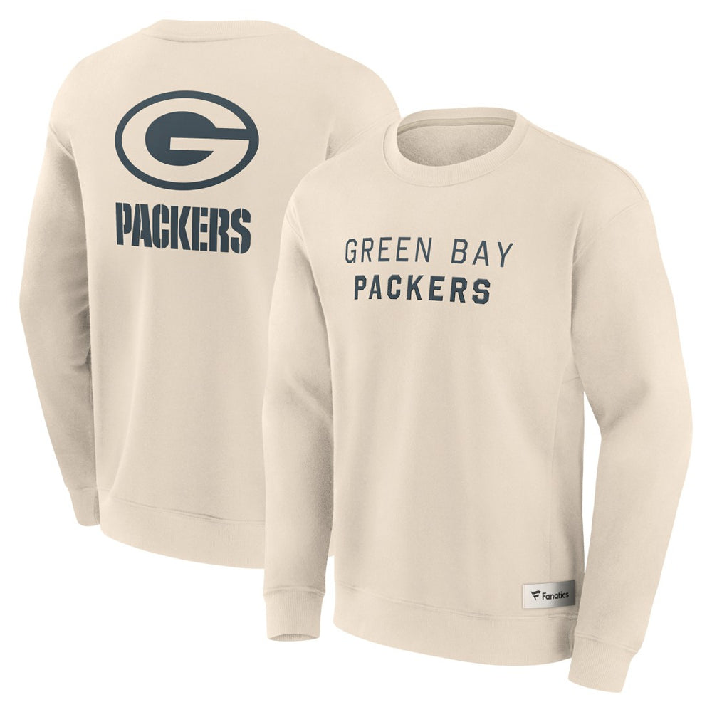 Green Bay Packers Elements Future Ground Lettering Pullover Sweatshirt Cream - Fanatics