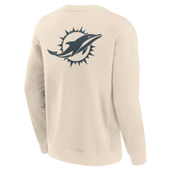 Miami Dolphins Elements Future Ground Lettering Pullover Sweatshirt Cream - Fanatics