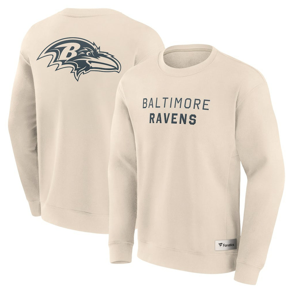 Baltimore Ravens Elements Future Ground Lettering Pullover Sweatshirt Cream - Fanatics