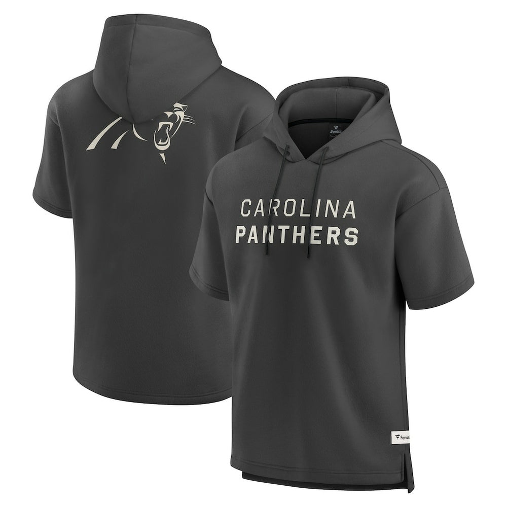 Carolina Panthers Elements Future Ground Lettering Short Sleeve Pullover Hoodie Charcoal - Fanatics