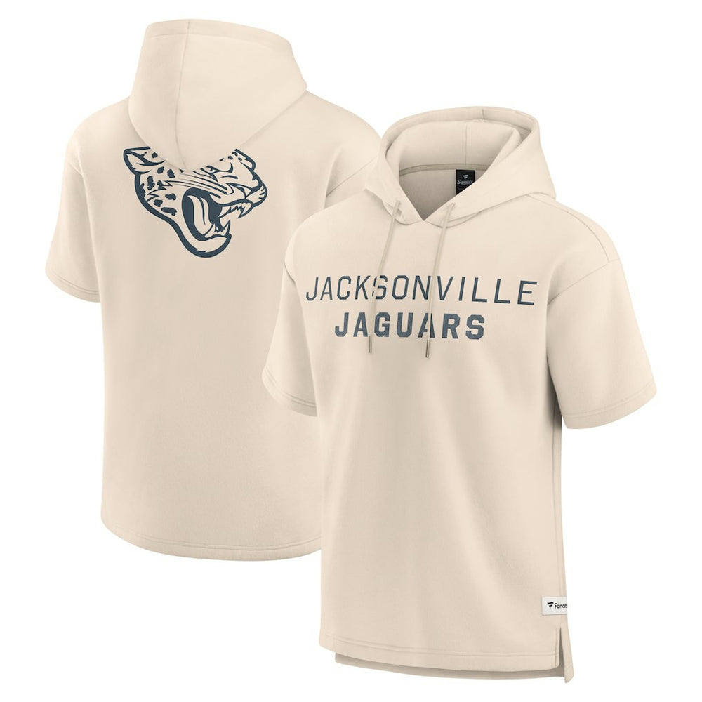 Jacksonville Jaguars Elements Future Ground Lettering Short Sleeve Pullover Hoodie Cream - Fanatics