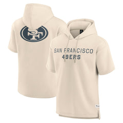 San Francisco 49ers Elements Future Ground Lettering Short Sleeve Pullover Hoodie Cream - Fanatics