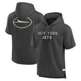 New York Jets Elements Future Ground Lettering Short Sleeve Pullover Hoodie Charcoal - Fanatics