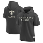 New Orleans Saints Elements Future Ground Lettering Short Sleeve Pullover Hoodie Charcoal - Fanatics