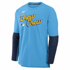 Milwaukee Brewers Nike 2025 City Connect Authentic Collection Player Dri-FIT Lightweight Pullover for sale