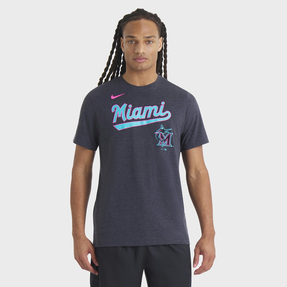 Miami Marlins Nike City Connect Script Tri-Blend T-Shirt for sale