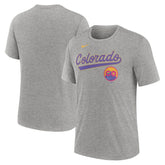 Colorado Rockies Nike City Connect Script Tri-Blend T-Shirt Clearance