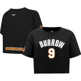 Joe Burrow Cincinnati Bengals Pro Standard Women's Player Name & Number Cropped Boxy T-Shirt Black - NFL