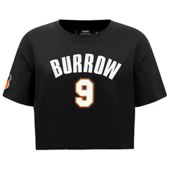 Joe Burrow Cincinnati Bengals Pro Standard Women's Player Name & Number Cropped Boxy T-Shirt Black - NFL