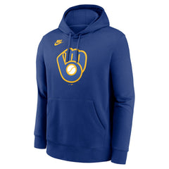 Milwaukee Brewers Nike Cooperstown Collection Logo Club Hoodie Clearance