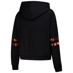 Cincinnati Bengals Cuce Women's Cropped Sequins Pullover Hoodie Black - NFL