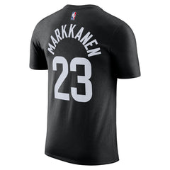 NBA - Lauri Markkanen Utah Jazz Jordan Brand Statement Edition Name & Number T-Shirt - Black