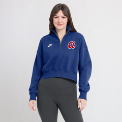 Atlanta Braves Nike Women's Cooperstown Collection Phoenix Fleece Half-Zip Sweatshirt On Sale