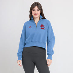 St. Louis Cardinals Nike Women's Cooperstown Collection Phoenix Fleece Half-Zip Sweatshirt On Sale