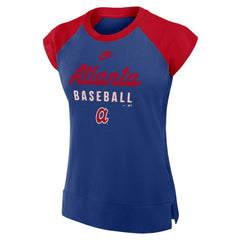 Atlanta Braves Nike Women's Cooperstown Collection Raglan Dri-FIT T-Shirt for sale