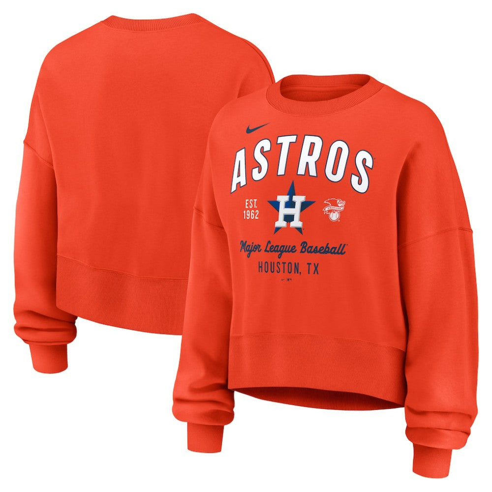 Houston Astros Nike Women's Oversized High Hip Pullover Sweatshirt discount