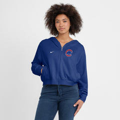Chicago Cubs Nike Women's Cropped Chill Full-Zip Hoodie discount