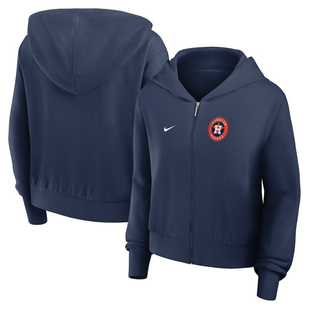 Houston Astros Nike Women's Cropped Chill Full-Zip Hoodie Clearance