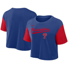 Philadelphia Phillies Nike Women's Script Dri-FIT Cropped T-Shirt Lifestyle