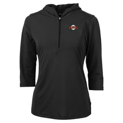 San Francisco Giants Cutter & Buck Women's DryTec Virtue Eco Pique Recycled 3/4-Sleeve Half-Zip Pullover Hoodie Lifestyle