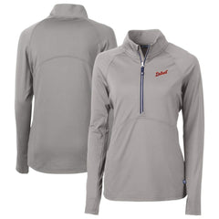 Detroit Tigers Cutter & Buck Women's DryTec Adapt Eco Knit Stretch Recycled Raglan Half-Zip Top Clearance