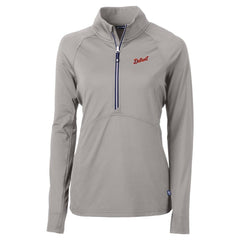 Detroit Tigers Cutter & Buck Women's DryTec Adapt Eco Knit Stretch Recycled Raglan Half-Zip Top Clearance