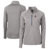 Philadelphia Phillies Cutter & Buck Women's Cooperstown Collection DryTec Adapt Eco Knit Stretch Recycled Raglan Half-Zip Top discount