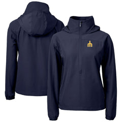 Seattle Mariners Cutter & Buck Women's Charter Eco Recycled Half-Zip Anorak Jacket On Sale