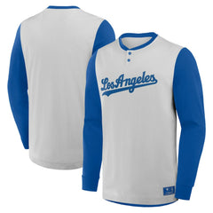Los Angeles Dodgers Fanatics Clubhouse Long Sleeve Henley Shirt Sale