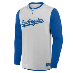 Los Angeles Dodgers Fanatics Clubhouse Long Sleeve Henley Shirt Sale