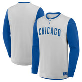 Chicago Cubs Fanatics Clubhouse Long Sleeve Henley Shirt Lifestyle
