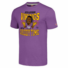 Justin Jefferson Minnesota Vikings Homage Unisex Caricature Player Tri-Blend T-Shirt Heathered Purple - NFL