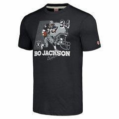Bo Jackson Las Vegas Raiders Homage Unisex Caricature Retired Player Tri-Blend T-Shirt Charcoal - NFL