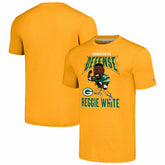 Reggie White Green Bay Packers Homage Unisex Caricature Retired Player Tri-Blend T-Shirt Gold - NFL